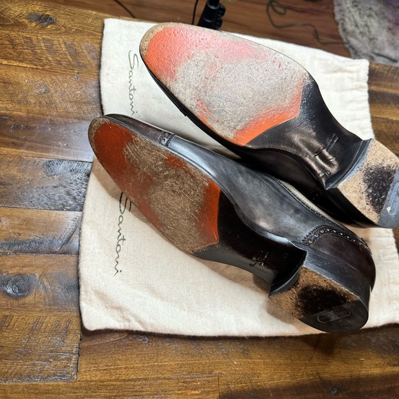 Santoni Two-Tone Leather Oxford Shoes size 10 - Picture 6 of 7
